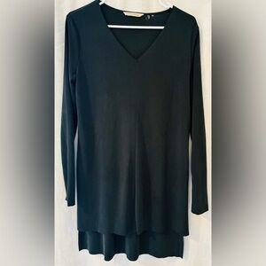 Soft Surroundings Long Black V-Neck Blouse